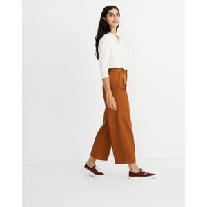 MADEWELL Pleated Wide Leg Pant 70's Inspired High Rise Golden Pecan Size 00 Tall